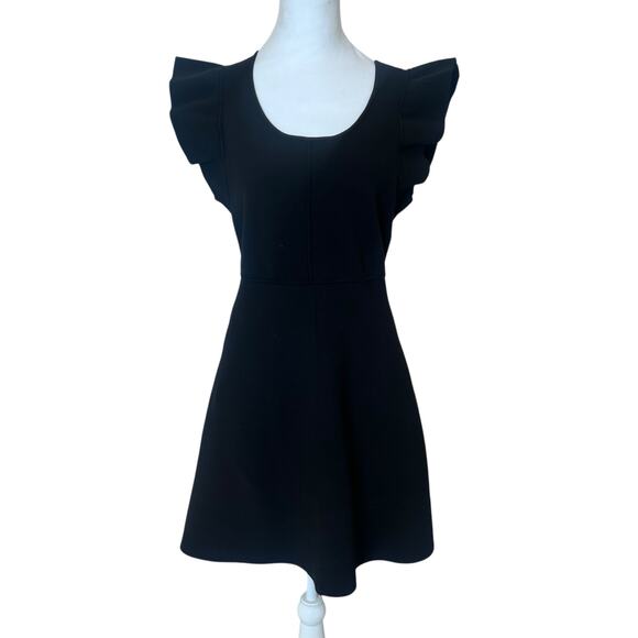 VICTORIA BECKHAM FOR TARGET COLLAB  RUFFLE SLEEVE A LINE MINI DRESS BLK LG - Picture 1 of 13